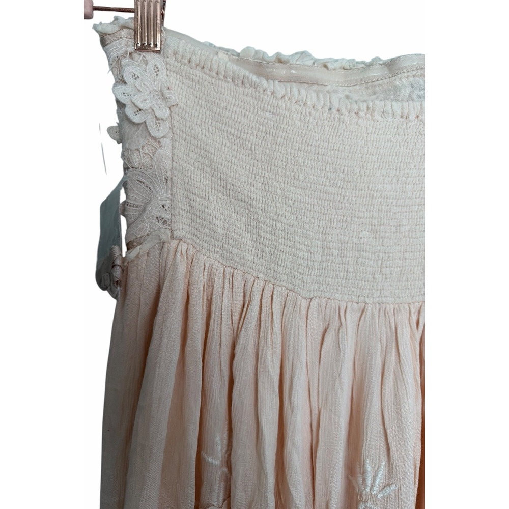 Free People Rosa 3D Floral Embroidered Maxi Dress Peach Women's Size Small - Picture 10 of 16